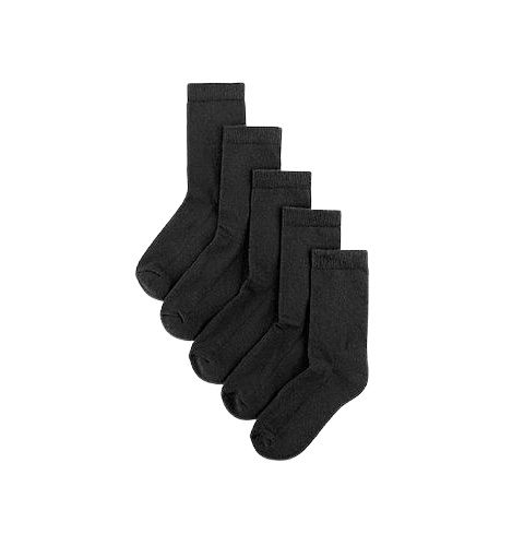 Black Plain Socks for Kids (3in1)