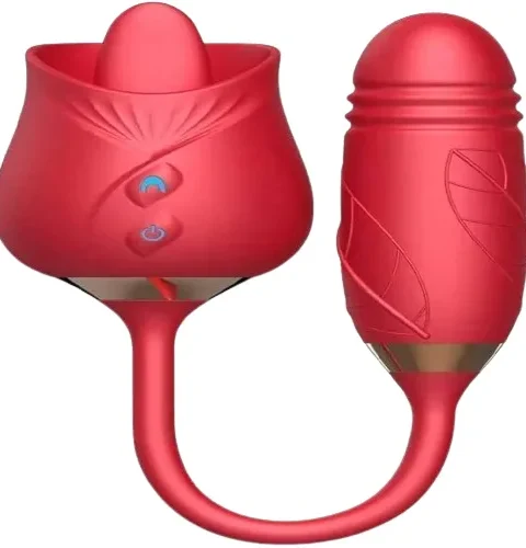 Rosebud 2 in 1 Sensual Suction Massager-Rose Vibrator Vagina Clitoris Sucker