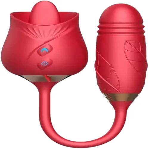 Rosebud 2 in 1 Sensual Suction Massager-Rose Vibrator Vagina Clitoris Sucker