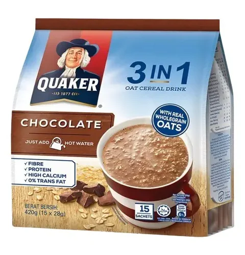 Quaker 3in1 Instant Oatmeal Chocolate (420g)