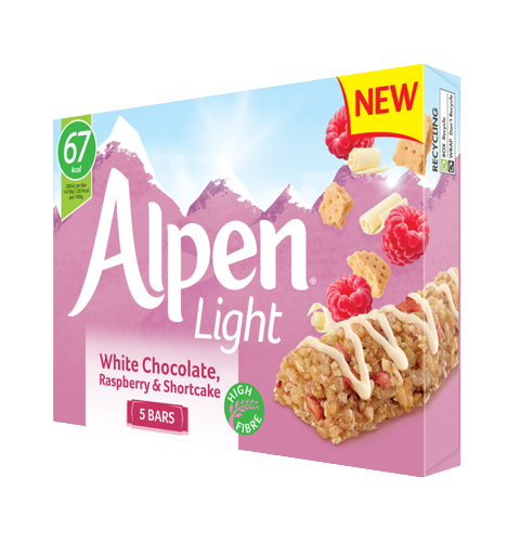 Alpen Light White Choco/Rasp 95g
