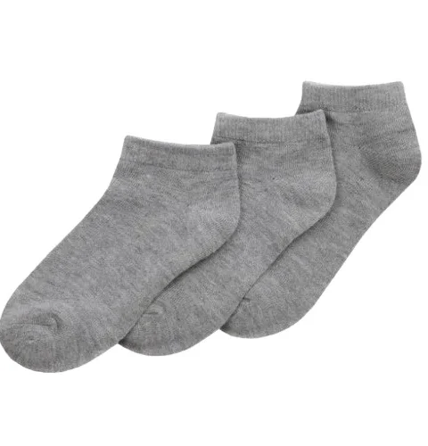Grey Plain Socks for Kids (3in1)