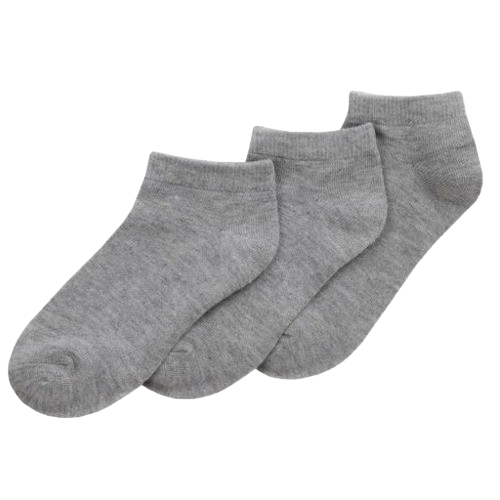 Grey Plain Socks for Kids (3in1)