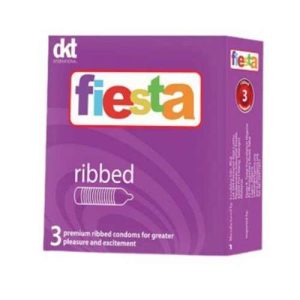 Fiesta Ribbed Premium Condoms 3'S (1pcs)