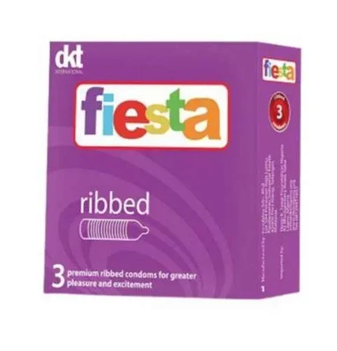 Fiesta Ribbed Premium Condoms 3'S (1pcs)