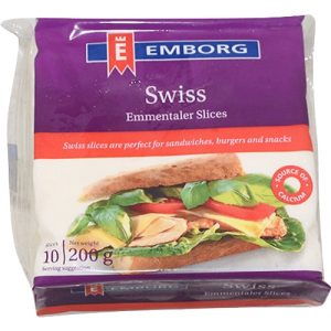 Emborg 45% Swiss Cheese Slices (200g)