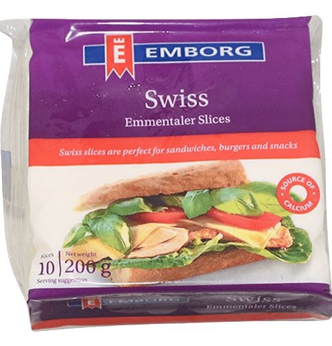 Emborg 45% Swiss Cheese Slices (200g)