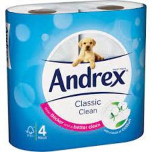 Andrex Classic Clean Toilet Tissue 4 Rolls