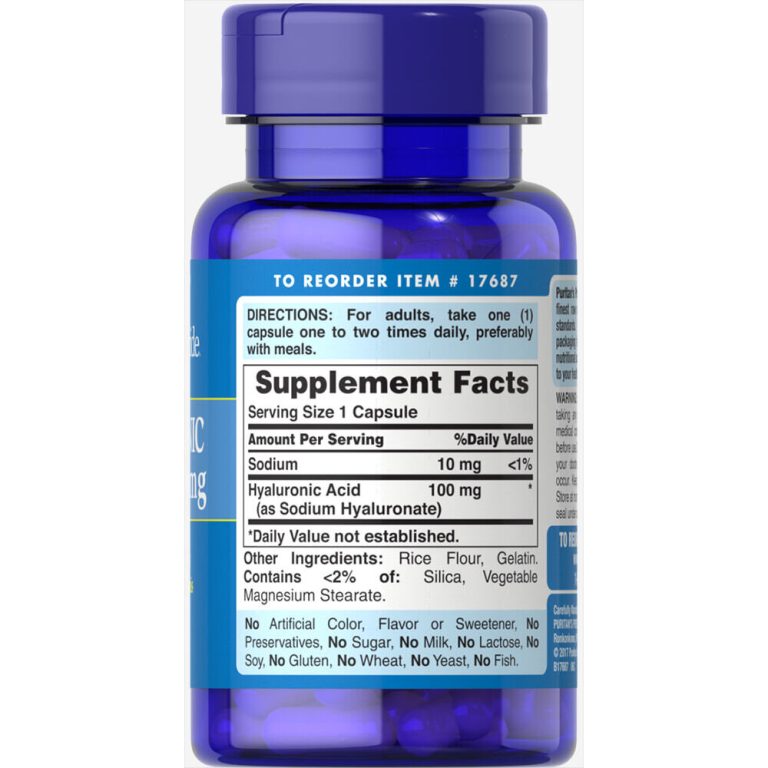 Hyaluronic Acid (Puritans Pride) | 100mg (30 Capsules)