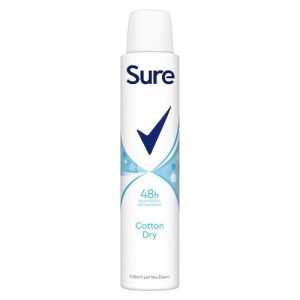Sure Cotton Dry Antiperspirant Deodorant Aerosol (200ml)