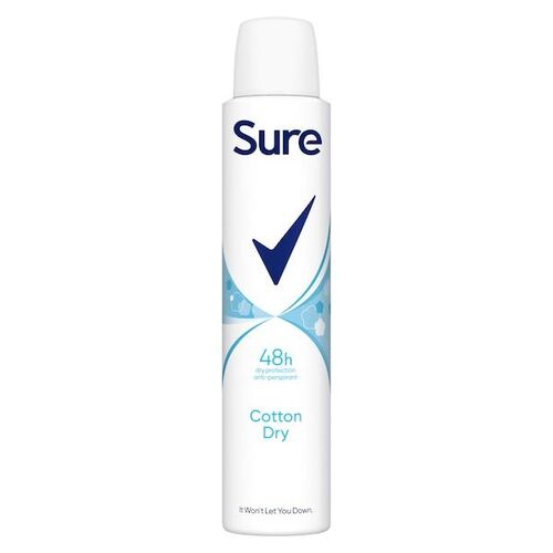 Sure Cotton Dry Antiperspirant Deodorant Aerosol (200ml)